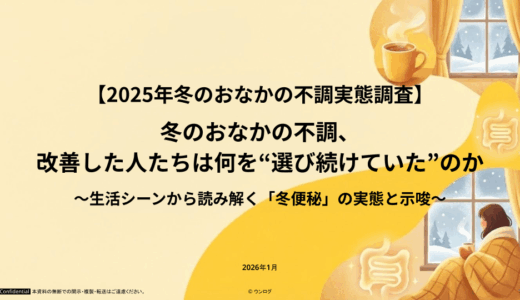 【無料ダウンロード】2025年冬のおなかの不調実態調査